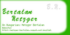 bertalan metzger business card